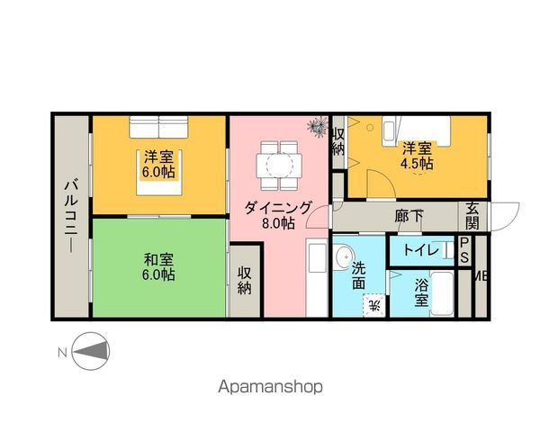 あおいマンションの間取り写真