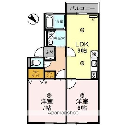 リヴェール[2DK/50.79m2]の間取図
