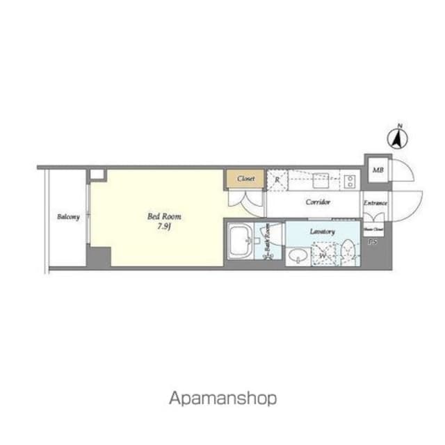 ＬａＳａｎｔｅ桜新町[1K/25.75m2]の間取図