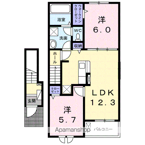 浜松市中央区 2階建 築4年の間取り写真