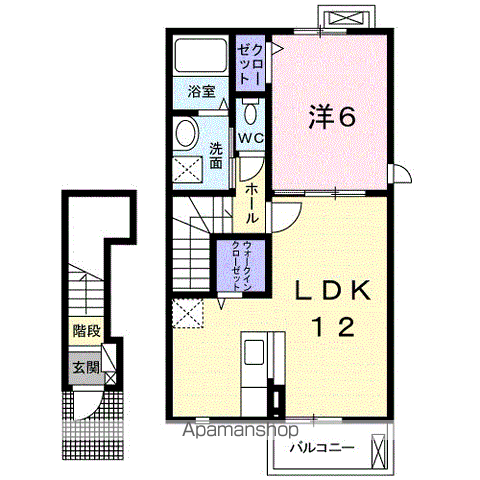 【和歌山市井戸のアパートの間取り】