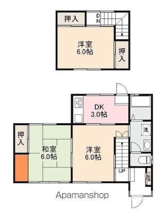 円座町Ｕ邸[3K/64.12m2]の間取図