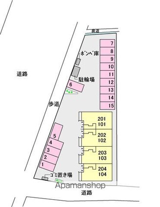 メロー・ピーチ[2LDK/57.21m2]の配置図