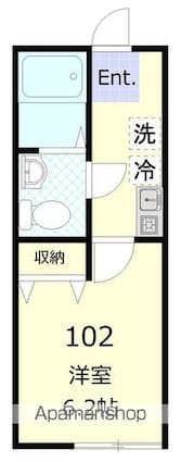 セレーノ金沢八景[1K/20.02m2]の間取図