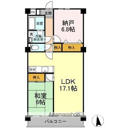 グリーンヒル上原[3LDK/66.12m2]の間取図
