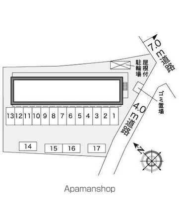 レオパレスＨＡＲＵ　Ｂ[1K/23.18m2]の配置図