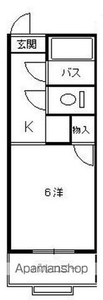 広島県広島市安佐南区長楽寺１丁目[1K/20m2]の間取図