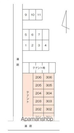 緒方ビル[1K/24.79m2]の配置図