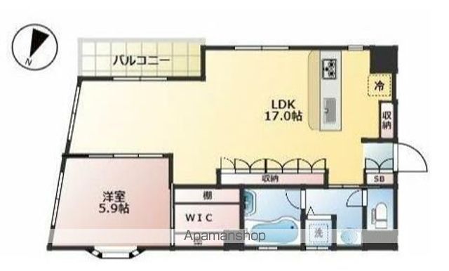 中野区本町のマンションの間取り