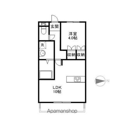 プラッツ・ユーⅡ[1LDK/36m2]の間取図