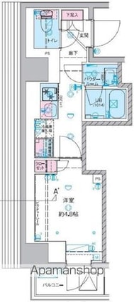 東京都杉並区下高井戸４丁目[1K/21.14m2]の間取図
