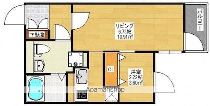 ヴィラ博丈庚午北（旧ＬＵＯＲＥ庚午北）[1DK/28.01m2]の間取図