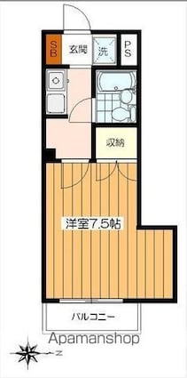 レディースＨＡＹＡＳＨＩ[1K/22.53m2]の間取図