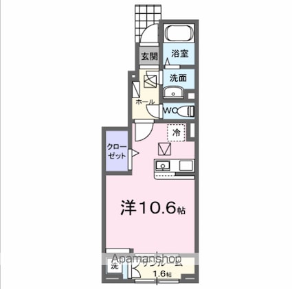 ルフレ　Ⅰ[1R/32.43m2]の間取図