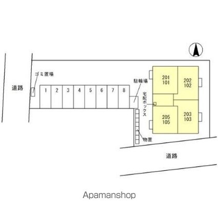 クレシア山総Ⅱ[1LDK/32.77m2]の配置図