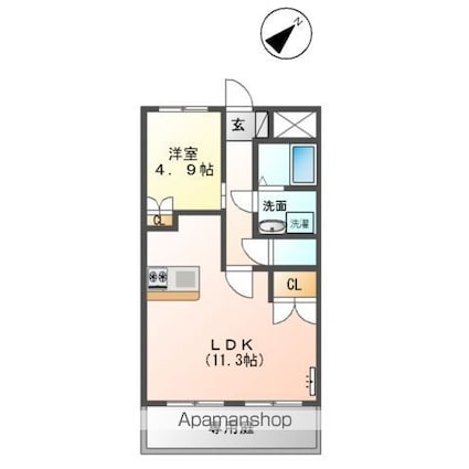 ロイヤルハイツ[1LDK/41.04m2]の間取図