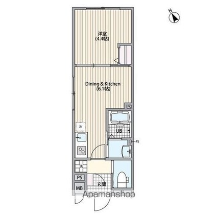エルファーロ三軒茶屋Ⅵ[1DK/25.55m2]の間取図