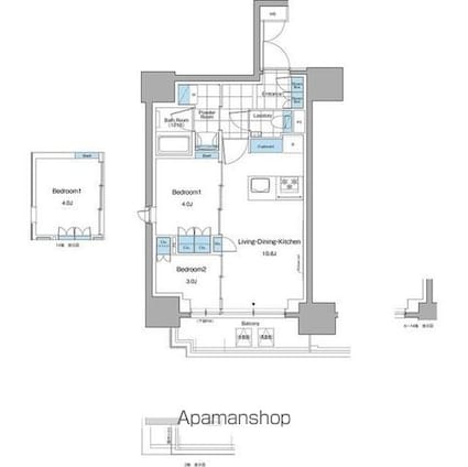ルフォンプログレ本郷三丁目[2LDK/42.61m2]の間取図