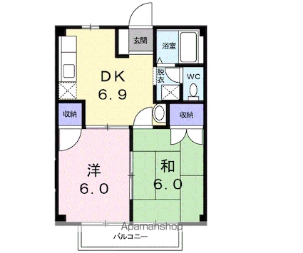 キャナルシティ壱番館[2DK/40.04m2]の間取図
