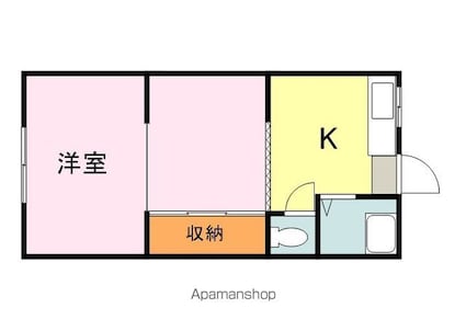 広島県福山市南蔵王町５丁目[1K/30.4m2]の間取図