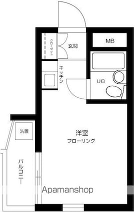 ネオハイシティ豪徳寺[1R/14.51m2]の間取図