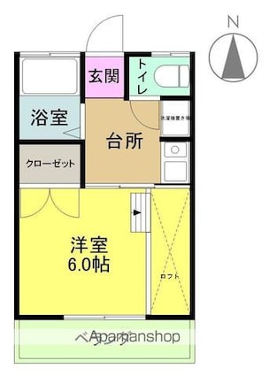 ハイツＪ[1K/19.83m2]の間取図
