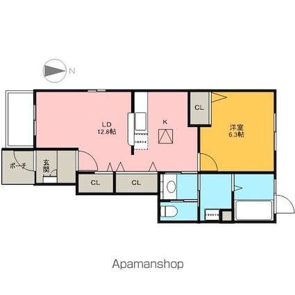 ＫハウスⅣ[1LDK/46.49m2]の間取図