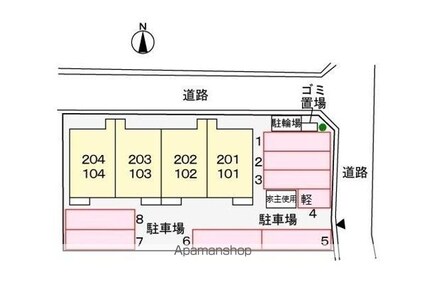 裕ハイツ　Ⅱ[2LDK/55.58m2]の配置図