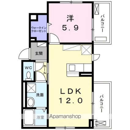 サンリシェル　八幡山[1LDK/43.13m2]の間取図