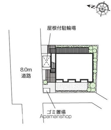 レオネクストフロンティアⅡ[1K/22.48m2]の配置図
