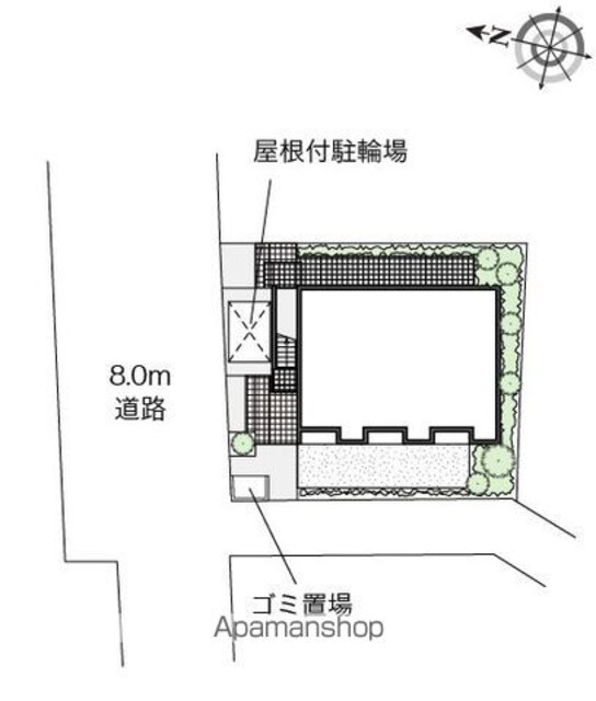 レオネクストフロンティアⅡ[1K/22.48m2]の配置図