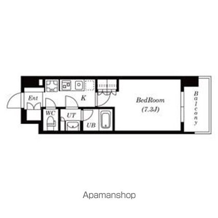 プラチナレジデンス[1K/25.4m2]の間取図
