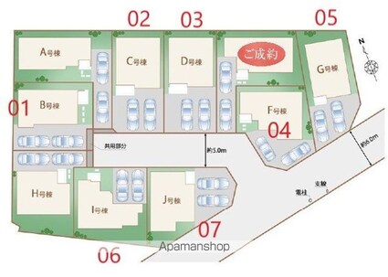 東京都国立市泉３丁目[4LDK/89.84m2]の配置図