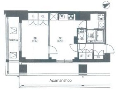 エスティメゾン中野[1K/21.56m2]の配置図