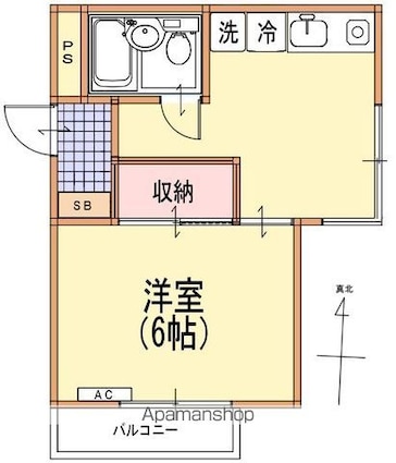 コーポラスモリノ[1DK/24.86m2]の間取図