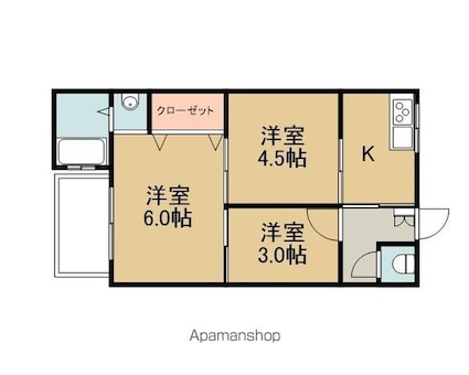 日光マンション[3K/35.48m2]の間取図