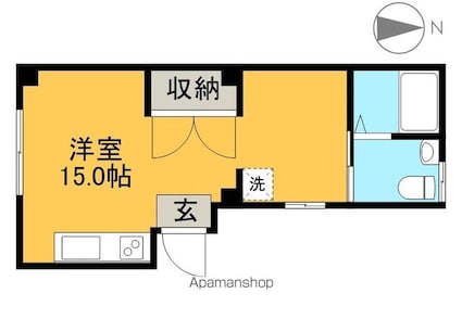 トライアングル筆山[1R/34.65m2]の間取図