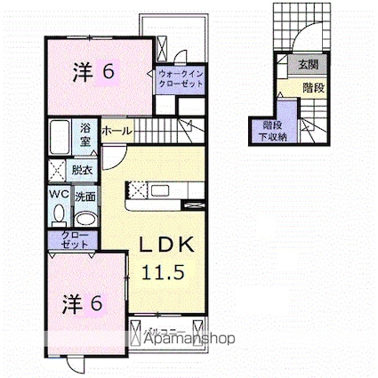 カーサ・ソーレ　Ａ[2LDK/60.17m2]の間取図