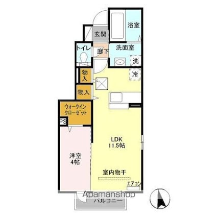 セピアコート[1LDK/38.28m2]の間取図