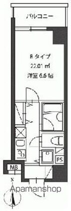 レジディア新御茶ノ水[1K/22.01m2]の間取図