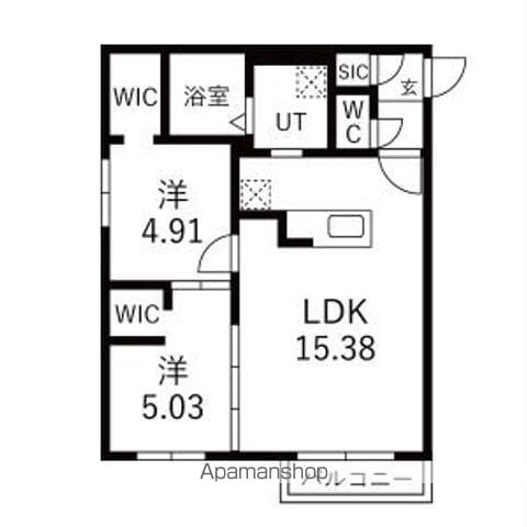 CIEL琴似II 仮)GAー二十四軒3ー3Mの間取り写真