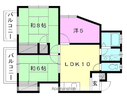 ＫＲ西垣生[3LDK/61.05m2]の間取図
