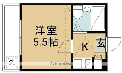スカイコート（小堤）[1K/14.14m2]の間取図