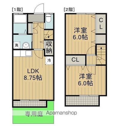 コート西砂Ａ[2DK/53.72m2]の間取図