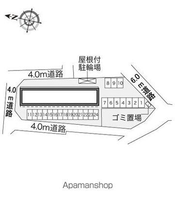 レオパレスインター[1K/28.02m2]の配置図