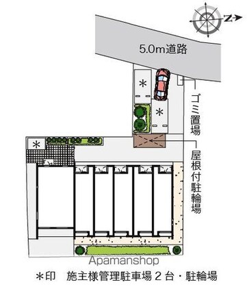 クレイノシャンドフルール[1K/28.55m2]の配置図