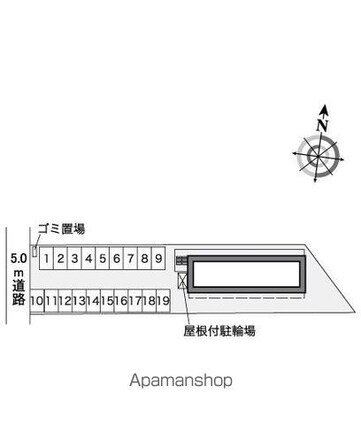 レオパレスチェリービレッジ[1K/20.81m2]の配置図