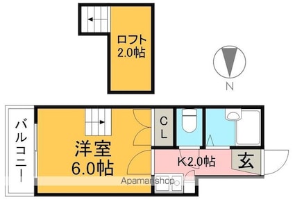 高知県高知市高須新町２丁目[1K/23m2]の間取図