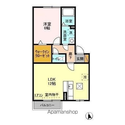 リビングタウンみどりの[1LDK/44.21m2]の間取図