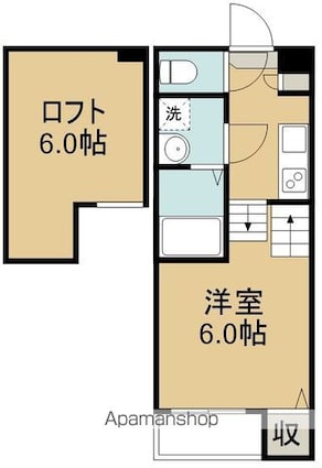 ハーモニーテラス東仙台ⅩⅣ[1K/20.02m2]の間取図